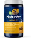 NaturVet Mushroom Max Advanced Immune Support Dog Supplement - Hjälper till att stärka immunitet, övergripande hälsa för hundar - Inkluderar Shitake Mushrooms, Reishi, Turkiet Tail - 120 Ct.