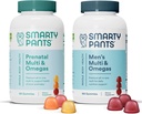 SmartyPants Prenatal a pánské multivitaminové žvýkačky Bundle: Omega 3 Fish Oil (EPA / DHA), Biotin, Methylfolát, Vitamin D3, C, Vitamin B12, B6, A, K & Zink pro imunitní podporu (30 Day Supply)