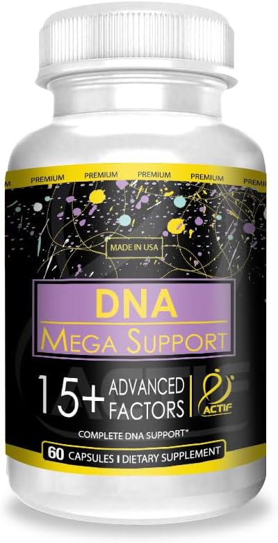 ACTIF DNA Mega Support avec 15+ Facteurs avancés - Non-OGM, Fast-Activing, Fabriqué aux États-Unis, 60 Compte