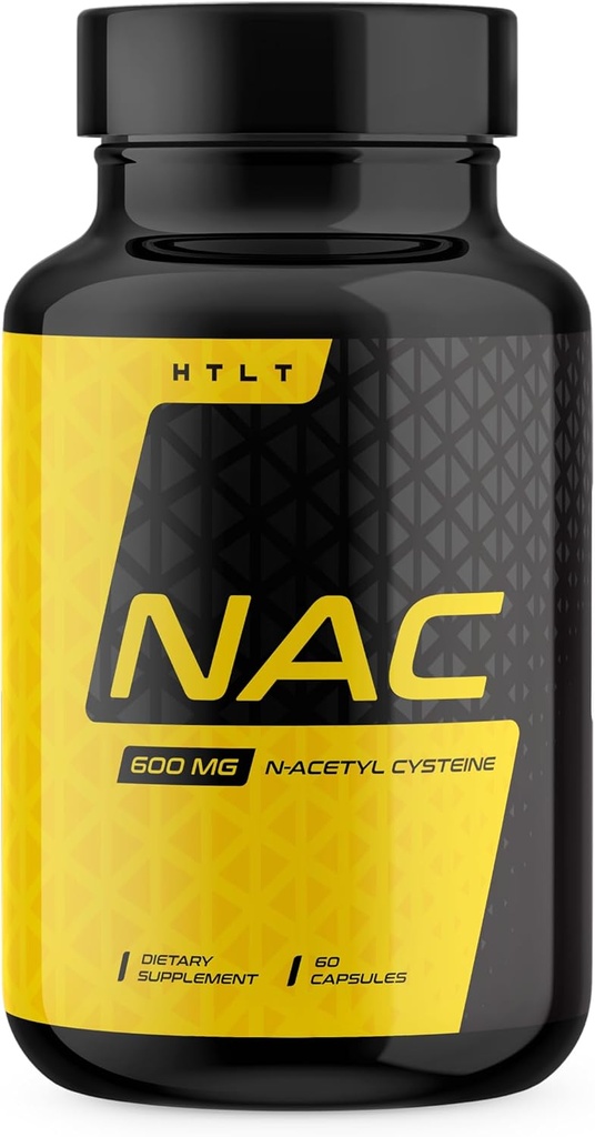 NAC by HTLT | 600 mg di N-Acetyl Cysteine per Serving | Integratore di supporto per fegato | (60 capsule)