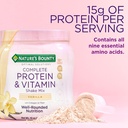 Nature 's Bounty Complete Protein & Vitamin Shake Mix med Collagen & Fiber, Indeholder C-vitamin for immunsundhed, Vanilla Smaget, 1 Pound (pakke med 2)