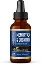 Herbal Good Memory " Cognition Liquid Extract 1oz – Organic Memory Aid, Energy Boost, Immune Support, Natural Brain Booster with Ginkgo Biloba " Bacopa Monnieri