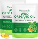 Oil of Regano Softgels, 2 in 1 Oil of Regano with Black Seed Oil 240 Count, Regano Oil Addition капсули, Organic Oriegano Oil Extract, Non-GMO, Gluten Free - 2 Bag