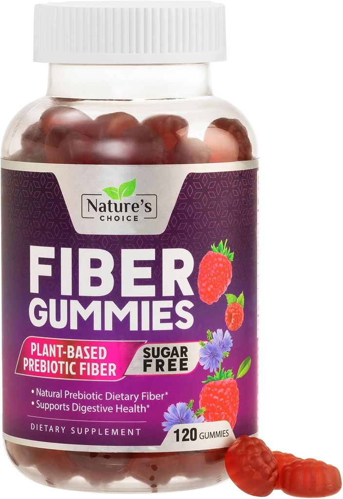 Волокно Gummies для дорослих, цукор безкоштовно щодня 4g Gummy Fiber Supplement, Prebiotic Gummy Дайджест здоров'я підтримки - рослинні на основі Soluble Chews, пребіотики підтримує регулярність і травлення - 120 Gummies
