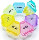 MOLN HYMY Large Weekly Pill Box 7 Day, Pill Case Organizer 1 time a Day, Floral Pill Container Once Daily, Pretty Medicine Dispenser for Vitamin/Fish Oil/Medication/Suppplements