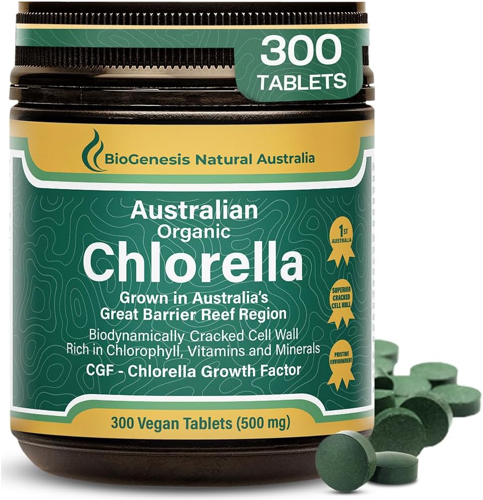 Bioģenēze Organic Chlorella tabletes – 300 skaitļa (500 mg) 
