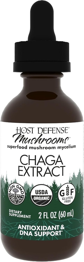 Host Defense Chaga Extract - immunsystemstøtte Supplement - Chaga Mushroom for Antioksidant Aktivitetsstøtte - Flytende Dietary Mushroom Supplement - 2 flooz (60 Serveringer)*
