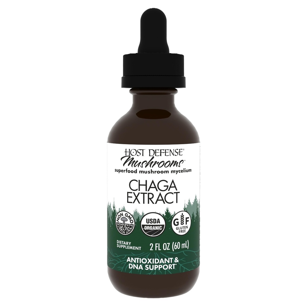 Host Defense Chaga Extract, Immune System Support, 2 fl oz | Immune System Support, Chaga Mushroom for Antioxidant Activity Support, Liquid Dietary Mushroom Supplement, 60 Servings