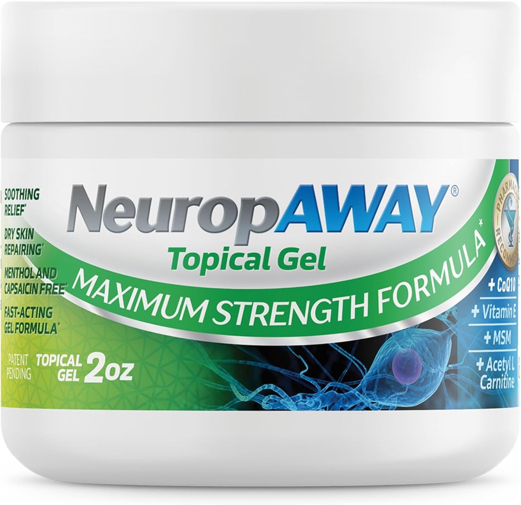 NeuropAWAY® Maksimal styrke Gel, for nerve ubehag, brenning, Tingling og Nummenhet 2oz
