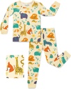 竹子 Viscose Toddler Pajamas 男孩 女孩 12M-8Y Pjs Sets儿童 2pcs Snug 适合长袖睡衣