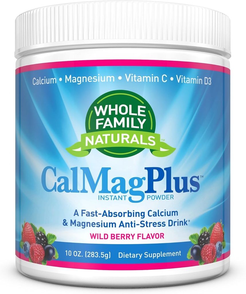 Calci Magnesi Powder suplementari - CalMag Plus amb Vitamina C i D3 - Guten Free, Non GMO, Wild Berry Flavor - Hotts ruve Cali Cal beure Calci i Gunesi i Magowder