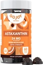 Chewable Astaxanthin Gummys - Natural Astaxanthin 24mg 抗氧化剂补充剂 - Vegan,N-GMO,无糖,无胶,豆腐,第3党实验室测试 - 2个月供应(60 Gummys)