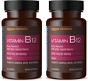 Elementi Vitamina B12 Methylcobalamin 5000 mcg - Produzione di energia normale e Metabolismo, Supporto di sistema immunitario - 2 mesi di alimentazione, Lozenges aromatizzati di bacche, 65 conteggio (pacchetto di 2)