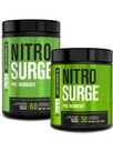 Jacked Factory NITROSURGE Pre Workout Supplement - Endless Energy, Instant Strength Gains, Clear Focus, Intense Pumps - NO Booster & Powerful Preworkout Energy Powder - 90 Servings, Arctic White