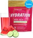 Eteriniai elementai Hydration Packets - Watermelon Cucumber Pack - Cukraus nemokamai elektrolitų miltelių pakuotės - 25 Pick Pactes of Electrolytes Mill No Sugar - Hidration Drinkinti - su ACV & Vitaminas C