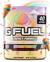 G Fuel Rainbow Sherbet Energy Drink Powder, Pre Workout Caffeine Mix for Gaming, Sugar Free Focus Amino, Vitamin + Antiossidanti, 9.9oz (Rainbow Sherbet, 40 Servings)