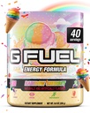 G Fuel Rainbow Sherbet Energy Drink Powder, Pre Workout Caffeine Mix for Gaming, Sugar Free Focus Amino, Vitamin + Antioxidants, 9.9oz (Rainbow Sherbet, 40 Servings)