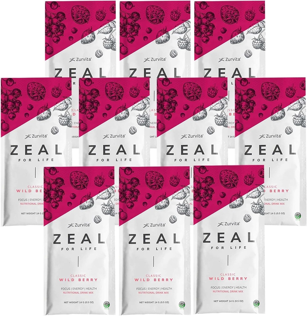 Zurvita - Zeal for Life Wellness Drink Mix - Wild Berry (Classic) Flavor