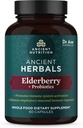 Ancient Nutrition Elderberry and Probiotics Appendix, Ancient Herbals Black Elderberry Kapsle, Imunitní systém Podpora, Celý doplněk stravy, Lepek zdarma, Paleo a Keto Friendly, 60 Kapsle