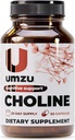 UMZU Choline добавка для когнітивної та гормональної підтримки Acetylcholine Booster допомагає Brain Focus, пам'яті та метаболізму Promotes Liver Health & Estrogen Balance (30 день постачання 90 капсул)