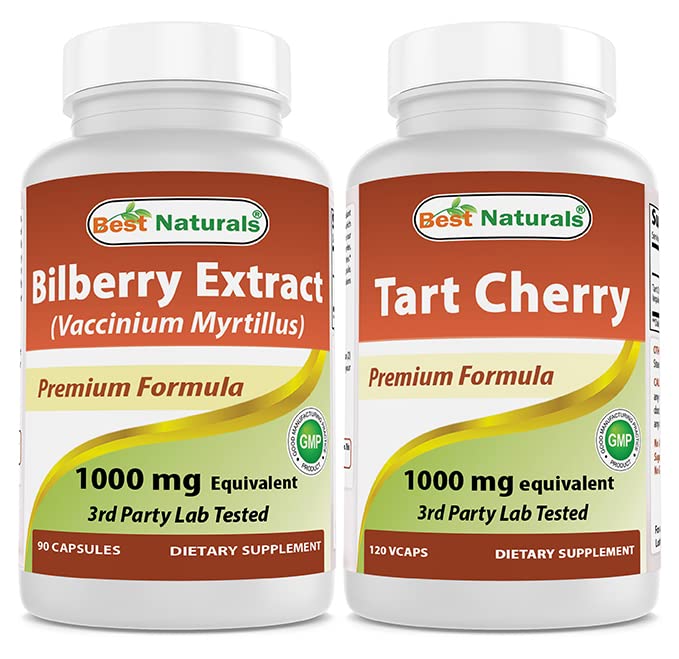 Best Naturals Bilberry Extract 1000mg & Tart Cherry Extract 1000 mg