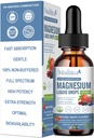 Magnesium Glycinate Liquid Drop - Triple Absorption Supplement för att stödja nerver, sömn, lugn, hjärta, muskler * - Sockerfri med kalium, L-Theanin, Sea Moss, vitamin B, C, D3, K2-1Pack