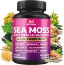 BMVINVOL Sea Moss Black Seed Shilajit Ashwagandha + Bladderwrack, Ginger, Moringa, Turmeric, Burdock, Ginseng, Rhodiola Rosea - 100 капсули
