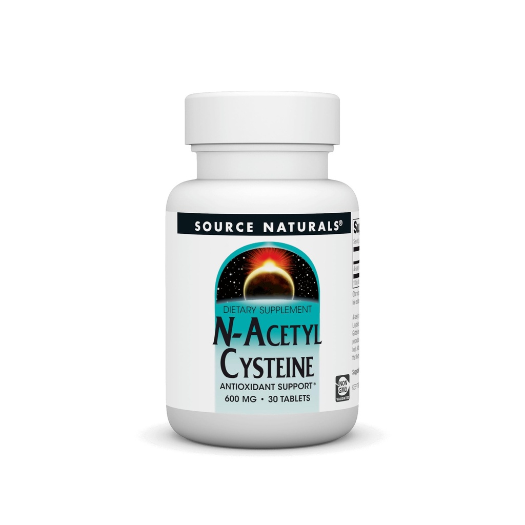 Source Naturals N-Acetyl Cysteine Antioxidant Support 600 mg Dietary Supplement that Supports Respiratory Health* - 30 Tablets