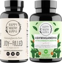 Happy Healthy Hippie Joy-napolnjena podpora razpoloženju dodatek + Organic Ashwagandha Stress Support dodatek
