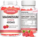 2 pakke Magnesium Citrate Gummies 400MG, høy absorpsjon Magnesium Gummies for voksne, Muskel og tenner støtte, Vegan 120 Cts