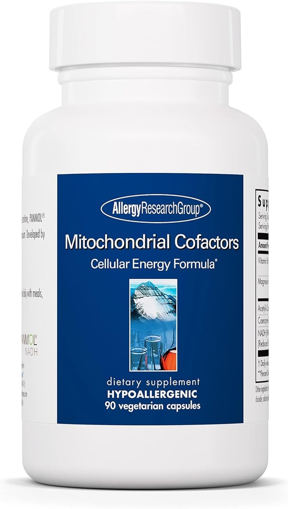 Cofactores mitocondriais do grupo de investigación de alerxias - Suplementos mitocondriais, CoQ10, apoio mitocondrial con fórmula de enerxía celular, hipoalergénica, vitamina B6 e magnesio - 90 cápsulas vexetarianas