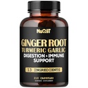 Ginger Supplements Capsules with Turmeric Curcumin, Garlic Bulb, Berberine HCl, Echinacea - 210 Capsules
