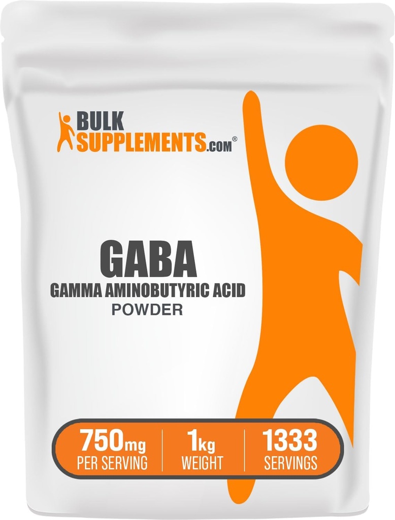 BulkSupplements.com Gamma Aminoboterzuurpoeder - GABA Supplement, GABA 750mg, GABA Powder - Focus & Stress Supplementen, Glutenvrij, 750mg per Serving, 5kg (11 lbs)