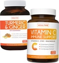 Vitamin C Immune Support & Turmeric Curcumin - Daily Support: Immune + Birləşmiş Sağlamlıq - Immune Support - Shenzhen ilə Vitamin C (Non-GMO) və Turmeric Curcumin - Black Pepper özü (Non-GMO)