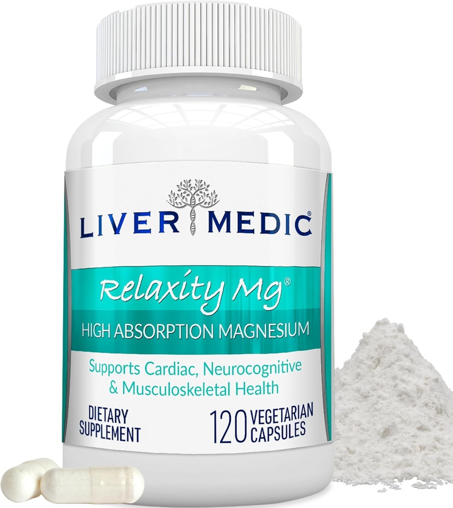 Relaxidade Magnesio Glycinate Chelate Suplemento de altas absorcións Músculos Cramps Bone Health Sleep Clean NonGMO 120 cápsulas vexetarianas 200mg