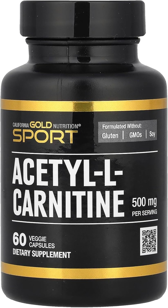 California Gold Nutrition Atsetüül-L-karnitiin, 500 mg, 60 Veggie kapslit