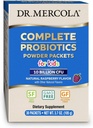 Mercola Complete Probiotics Powder Packets for Kids - 소화 및 면역 건강 지원 - 10 Strains - Prebiotics - Non-GMO, 글루텐 프리 & Soy-Free - 30 Packets