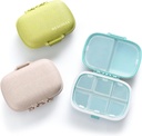 MEACOLIA 3 Pack 8 Companies Travel Pill Organizer, Daily Pill Case Small Pill Box for Pocket Purse, Portable Pill Container Medicine Vitaine Organizer (Wielokolorowy)
