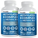 Methylated B Complex with Methylfolate and B12 Methylcobalamin 1000 mcg - Methylated Multivitamin for Energy, Brain Function, and Wellness - Vitamin B Complex for Men & Women (180 Servings, Pack of 2)