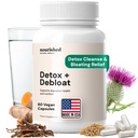 Nourished Natural Health Detox + Debloat - Detox Cleanse and Bloating Relief for Women - Liver and Digestive Support with Milk Thistle, Dandelion, Fennel & Turmeric | Vegan, Gluten-Free - 60 Capsules