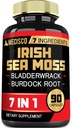 7in1 Irish Sea Moss Capsule 6750 Mg cu organic Bladderwrack & Brodock Root, Turmeric, Cidru de mere Vinegar - Pastile crude Seamos pentru par, piele, sanatati tiroidiene - 90 Capace pentru 3-Month Supply