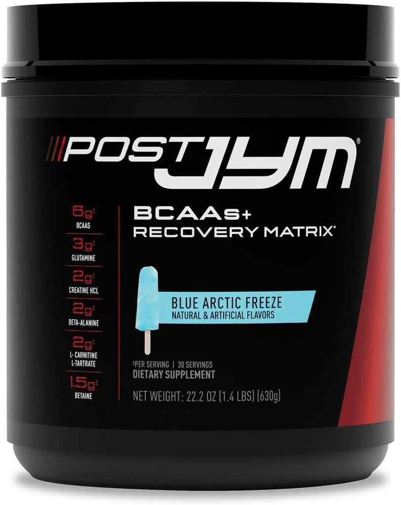 JYM Active Matrix Blue Artic Freeze Amino Recovery Powder Pure Creatine HCL, BCAA’s, Glutamine, Carnitine, Betaine, Taurine for Strength, Repair, Performance 30 Servings