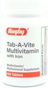 Rugby Laboratories Tab-A-Vite Multivitamin med järn Multimineral Supplement Vitamin A, C, D Thiamin Riboflavin Niacin Folate Pantothenic Acid 100 tabletter (Pack av 1)