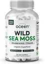 Organics Ocean Wild Sea Moss Capsules - 100% Bio Irish Sea Moss with Organic Chlorella, Bladderwrack and Vitamine D for Energy, Lung Health and Thyroïde Support for Women and Men - 60 Capsules