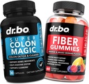 DR. BOL Fiber Gunts i Colons net suplementaris - Tsty Gumy Prebiobic Fiber suplementari - Implementació de Super Colon Magic Bowel per a netejar Gut & Stomach