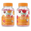 Lifeable Biotin Kids + Calcium with Vitamin D Kids, Gummies Bundle - Great Tasting, Vitamin Supplement, Gluten Free, GMO Free, Chewable Gummy