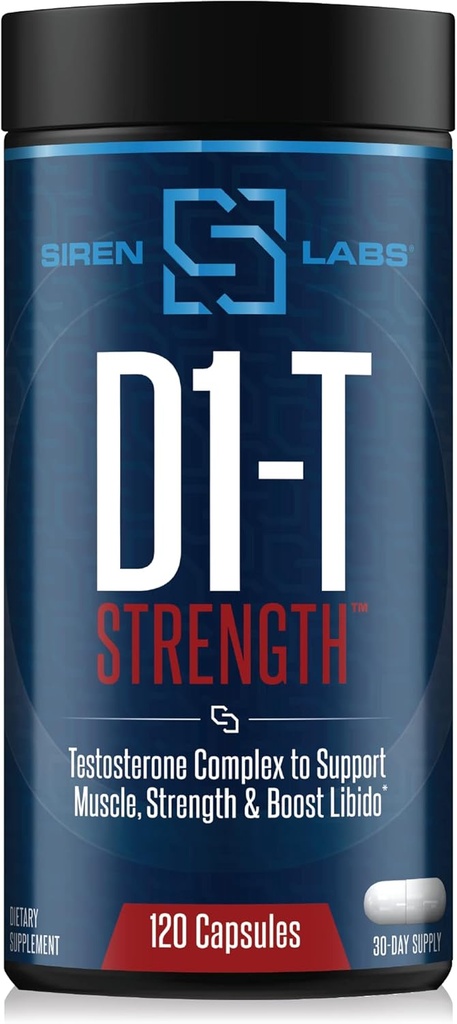 D1-T Styrka Testosteron Booster för Män Mass Gainer med D-Aspartic Acid - Monster Muscle Mass-Building - Test Booster Suppression av östrogen Anabolic Muscle Growth (120 kapslar)