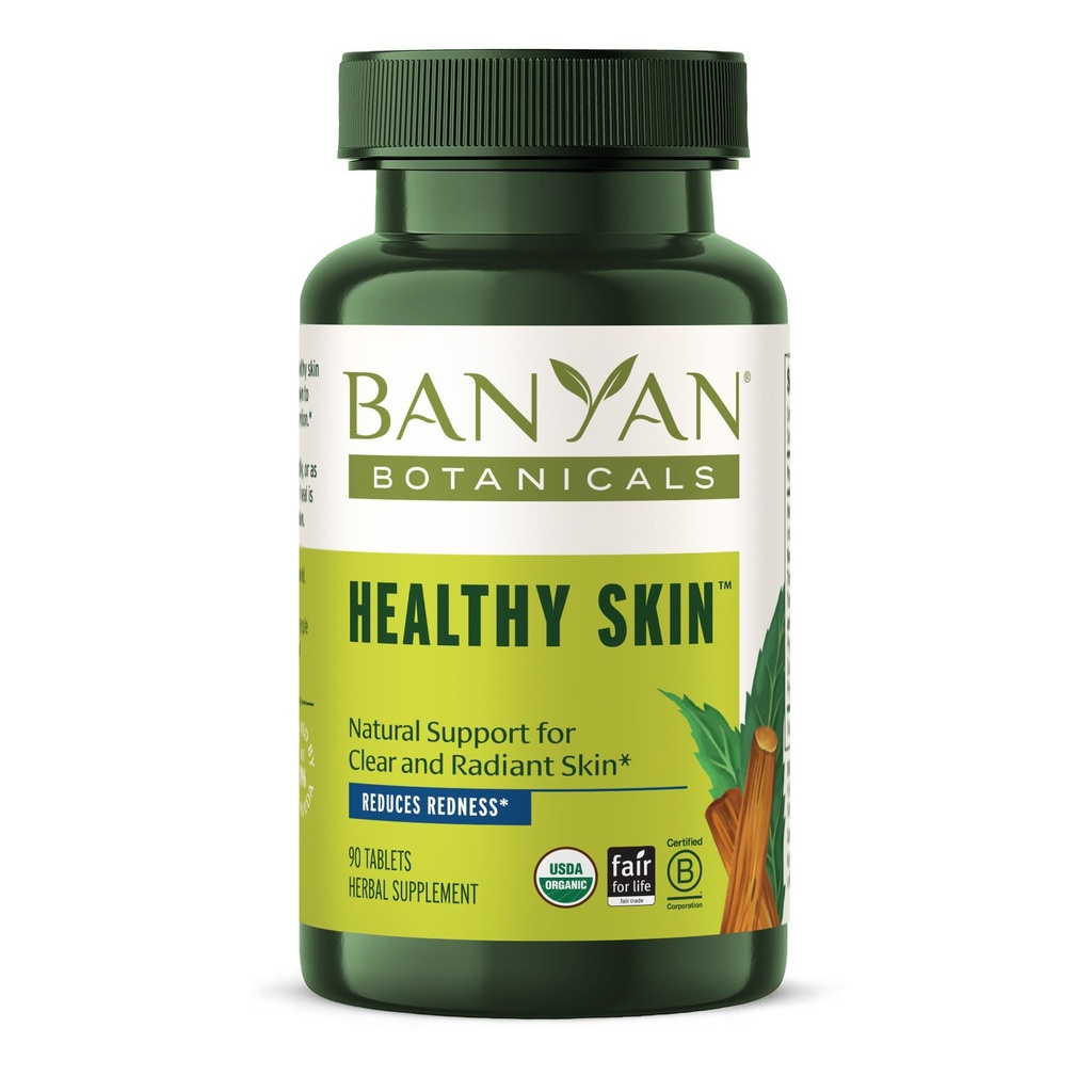 Banyan Botanicals Organic Healthy Skin – Internal Cleansing for Radiant Skin – with Neem & Manjistha for Smooth Texture & Systemic Soothing – 90 Tablets – USDA Organic
