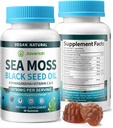 Vegan Ashwagandha Sea Moss Gummies - Black Seed Oil, C&D bitamina laguntzarako, Digestive, Antioxidant 13 1 Bundle, Sea Moss Chlorophyll Indar aurreratua Formula 2Pack 120 Gummies