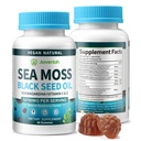 Vegan Ashwagandha Sea Moss Gummies - Black Seed Oil, Vitamin C&D for Immune Support, Digestive, Antioxidant 13 in 1 Bundle, Sea Moss Chlorophyll Advanced Strength Formula 2Pack 120 Gummies